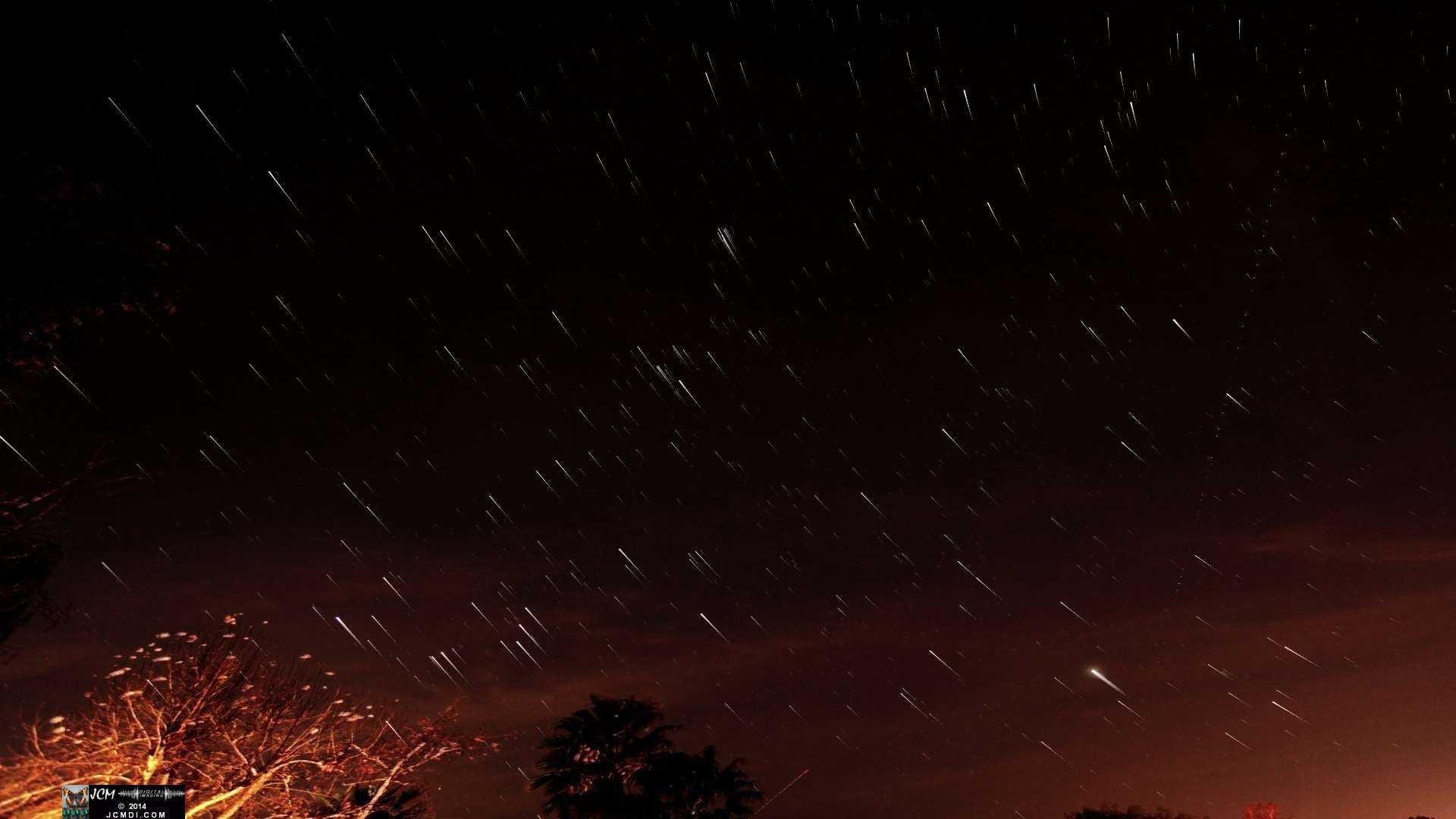 Composite star trail image from the beautiful JCMDI starspin video V13829d